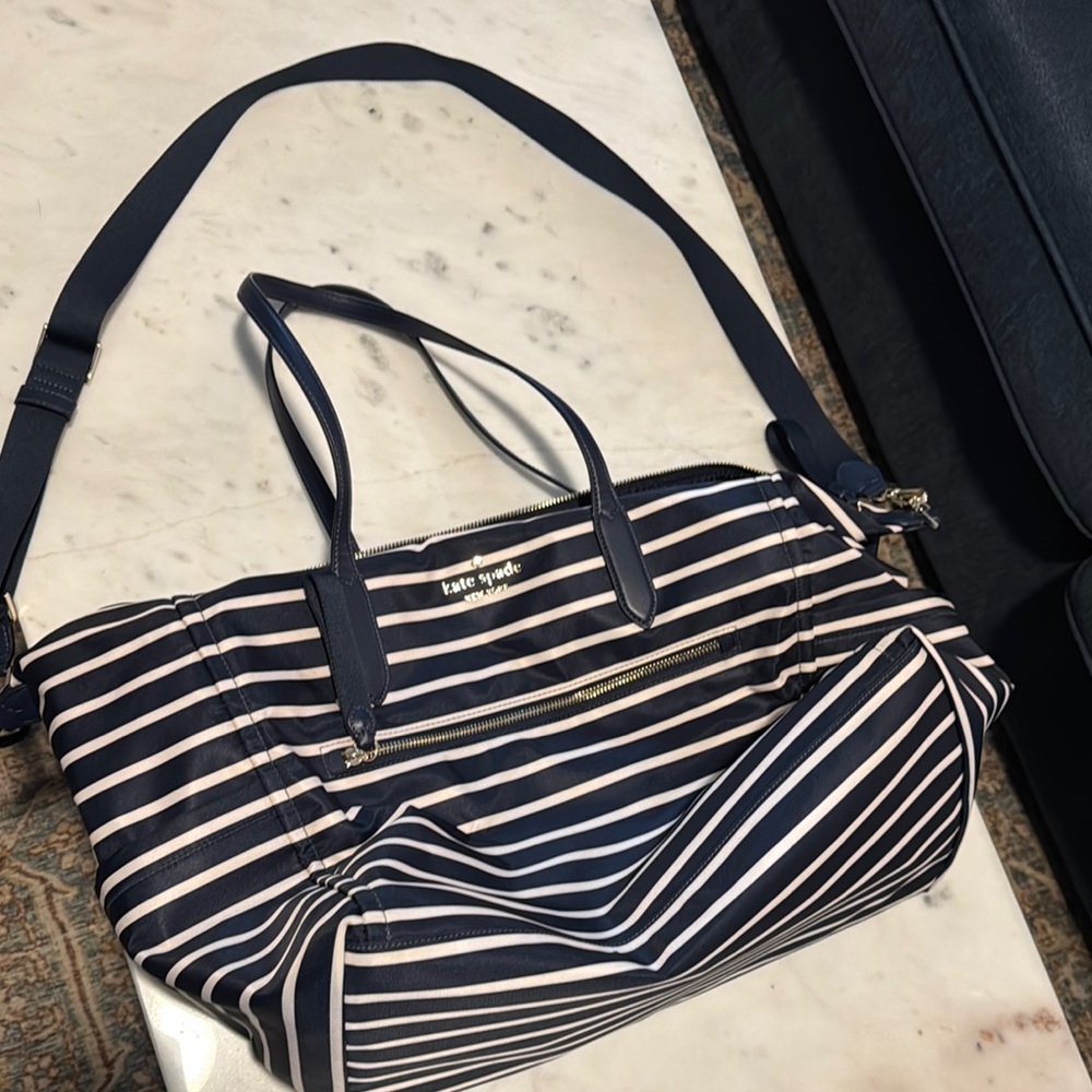 Kate Spade Blue and White Travel Bag